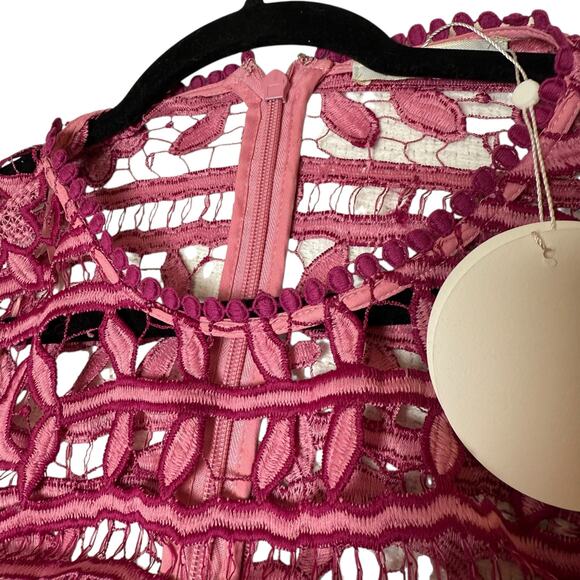 LA MAISON TALULAH Caprice Long-Sleeve Floral-Lace Short Dress NWT - Picture 4 of 8